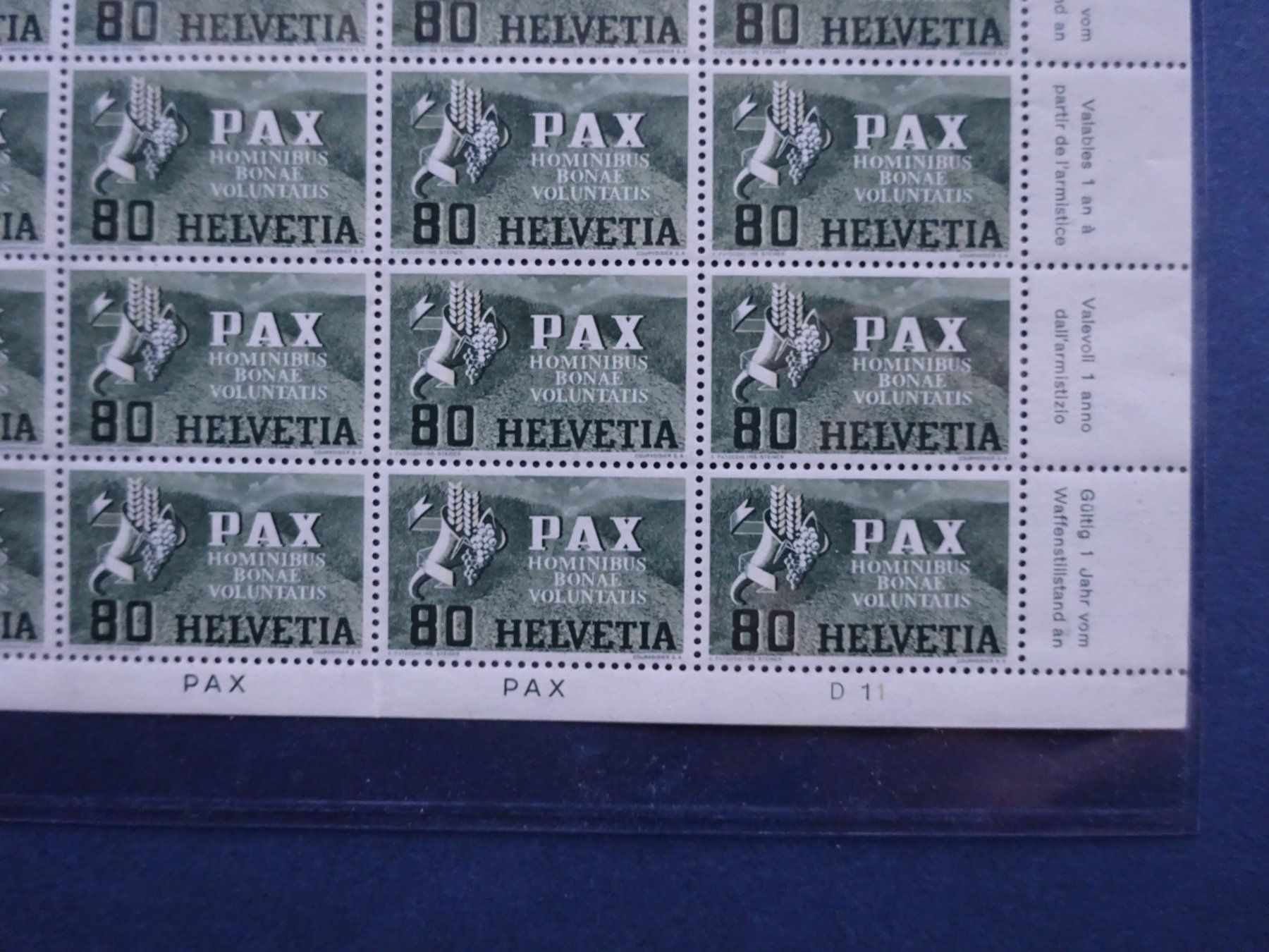 Alle Briefmarken: 1945 PAX 269 im Bogen postfrisch** – Gebraucht aus Appenzell-Steinegg von adi1975 2