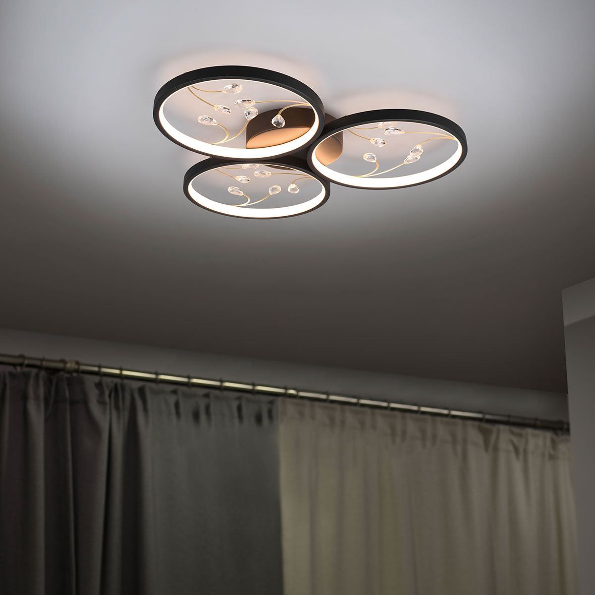 Lampadari & plafoniere: LED Deckenleuchte, Schwarz, 62 cm Ø – Nuovo (secondo la descrizione) da Kreuzlingen venduto da Smart-Light 2