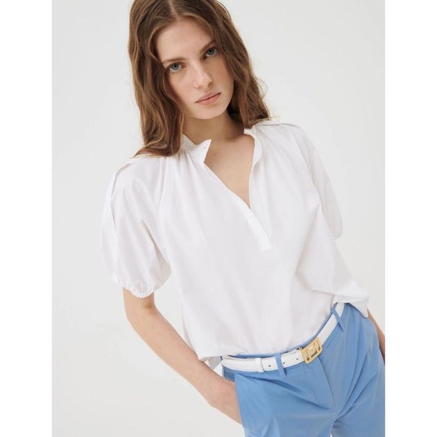 FEESHOW Mädchen Bluse Mit Puffärmeln | Kurzarm Hemd Mit Rüschenkragen & Schleife