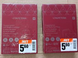 2 paquets de 15 Cartes doubles enveloppes A6 neuf rouge