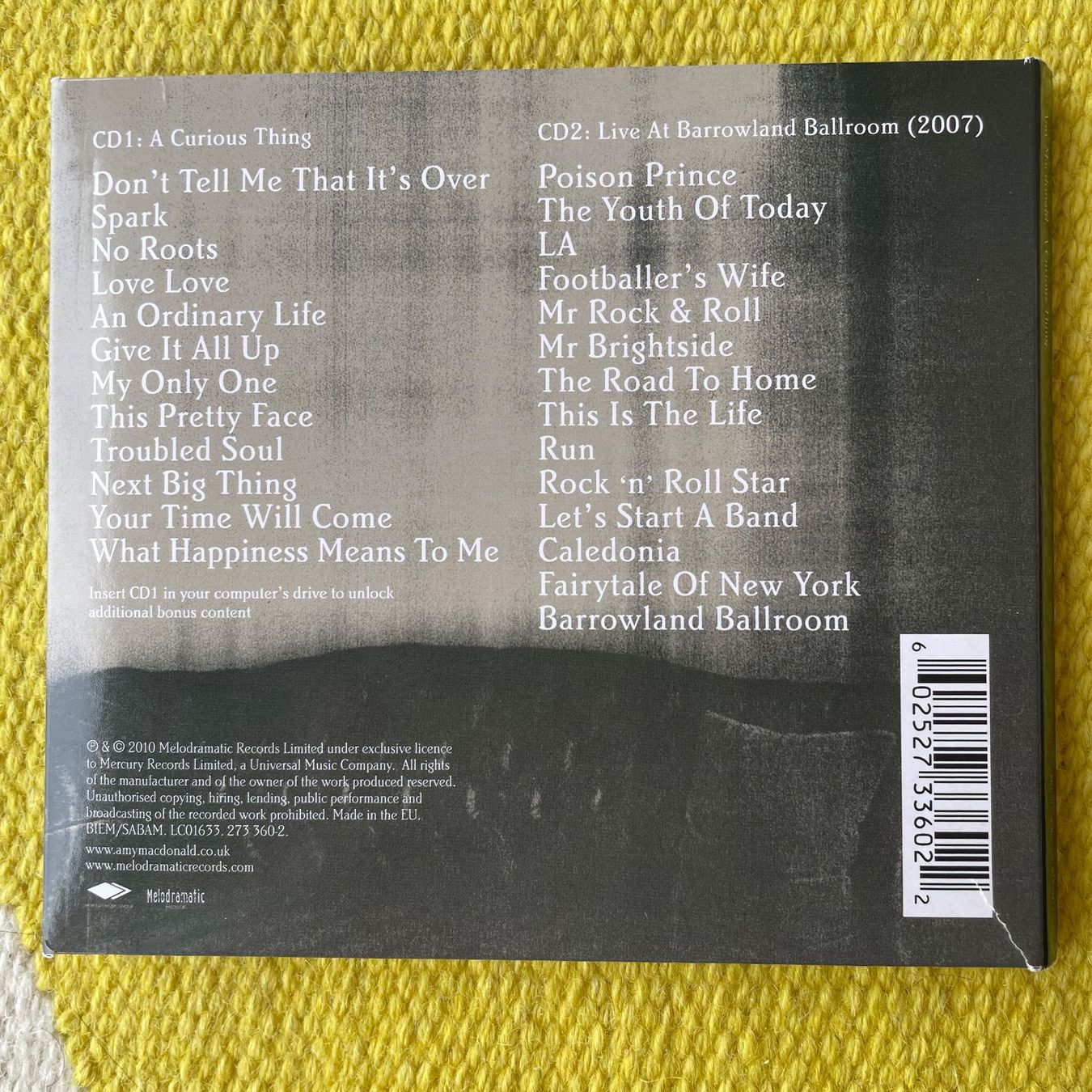 CD: AMY MACDONALD-2CD A CURIOUS THING (DIGIPACK) – Usato da Rorschacherberg venduto da CD-Roli 1