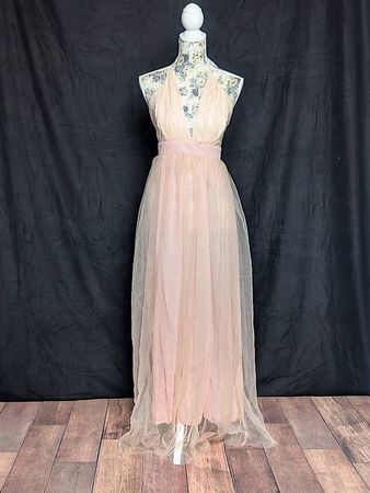 Rosa Spitzenkleid Pailletten Abendkleid Gr. ca. 34