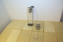 2x Teelichthalter mit Stiel, aus Glas