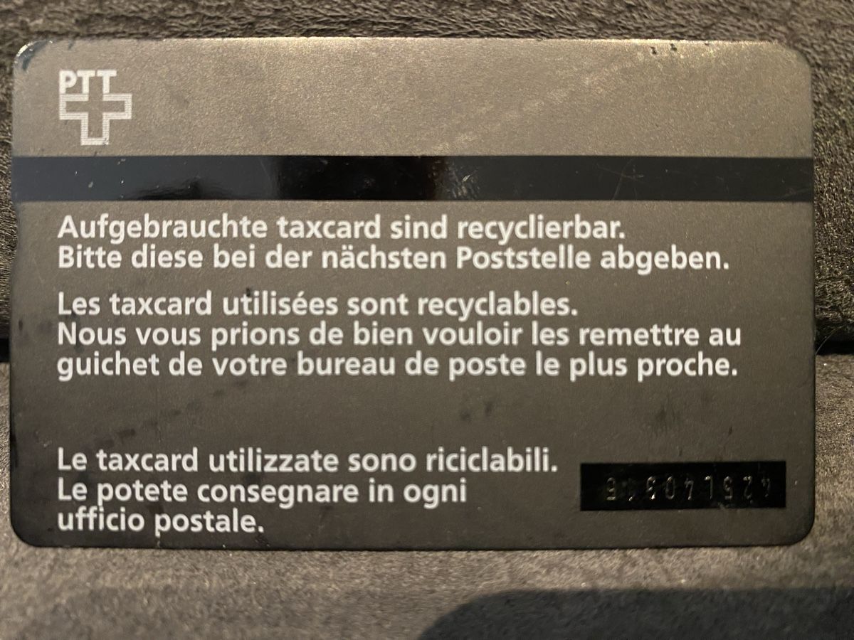 Schede telefoniche: P-taxcard – Usato da Lausanne venduto da babacard10 1