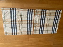 Kissenbezüge 2er Set kariert beige