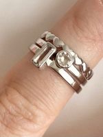 Ring 925 Silber Solitär Bergkristall fein Klassiker 49