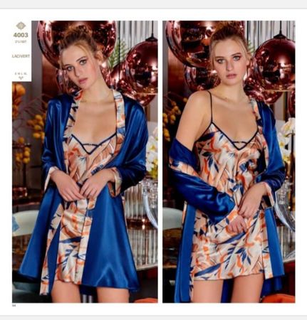 2-teiliges Satin-Negligé Set