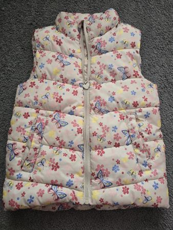 Steppweste Gilet Mädchen Gr. 116 Blumen Schmetterling