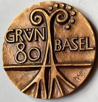 Bronzemedaille v.Celestino Piatti,Grün 80 ,Basel,Gartenausst
