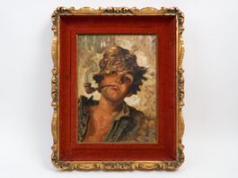 Le scugnizzo à la pipe par Zaccaria Rino Lanzi - huile
