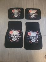 Auto Fussmatten Totenkopf Blumen Design, 4 Stk. Top!