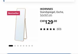 IKORNNES Standspiegel Esche