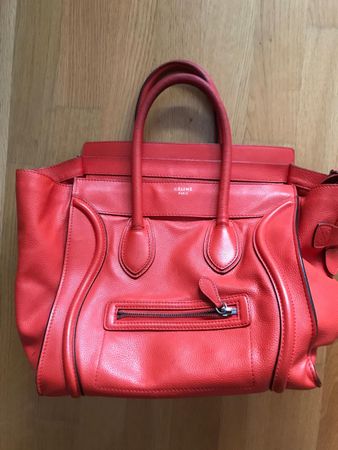 Celine Handtasche, Modell Luggage Phantom, Koralle, Leder