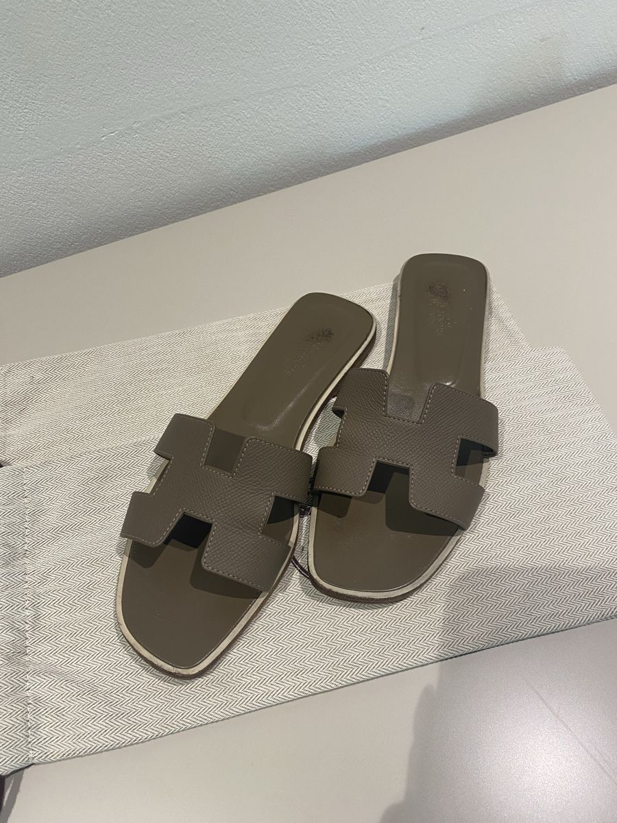 Hermès Scarpe da donna: Hermes Oran 38.5 Etoupe Fullset – Usato da Zürich venduto da love444ever 3