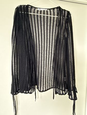 Cardigan Zara schwarz transparent lange Ärmel gebraucht