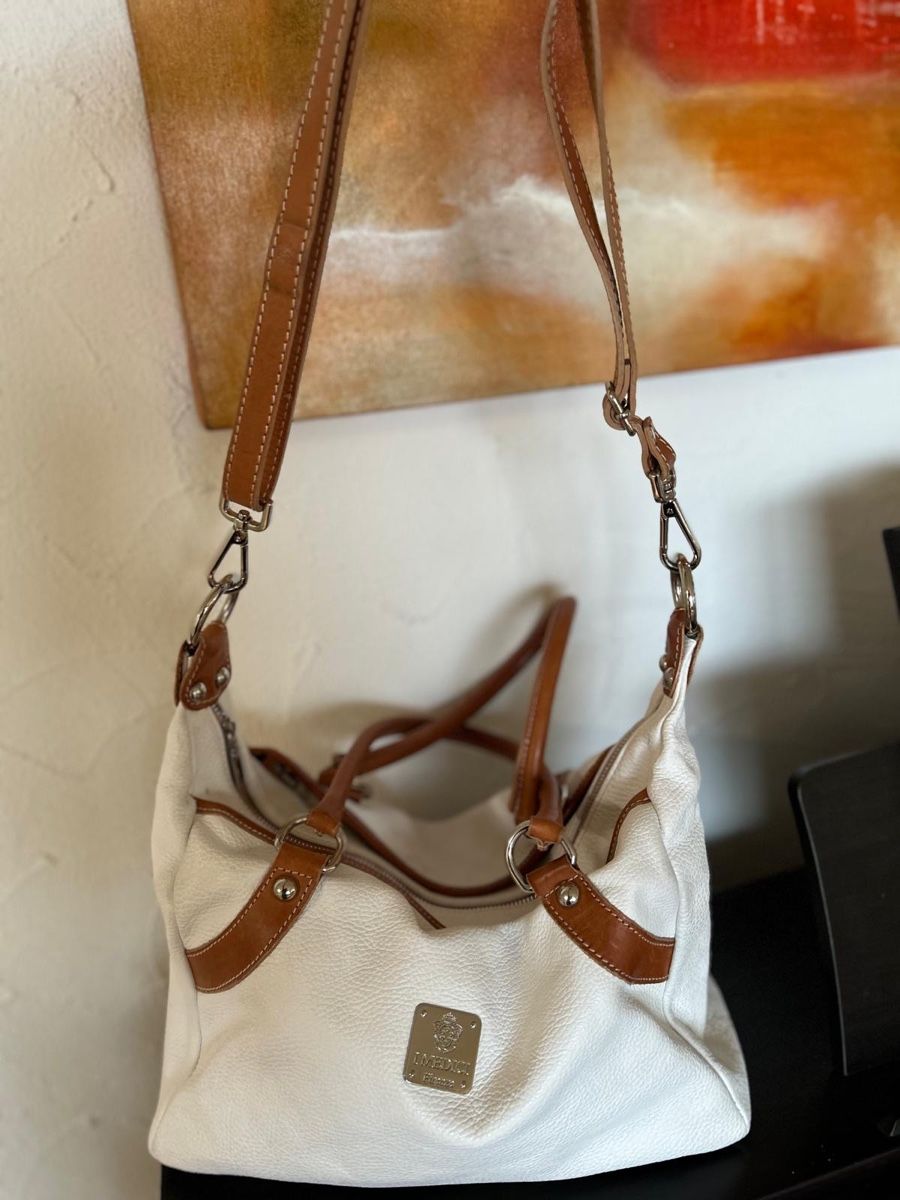 Borse da donna: Stylish Florence Italy White Leather Handbag - Pristine! – Usato da steinhausen venduto da pat_nc2x 3