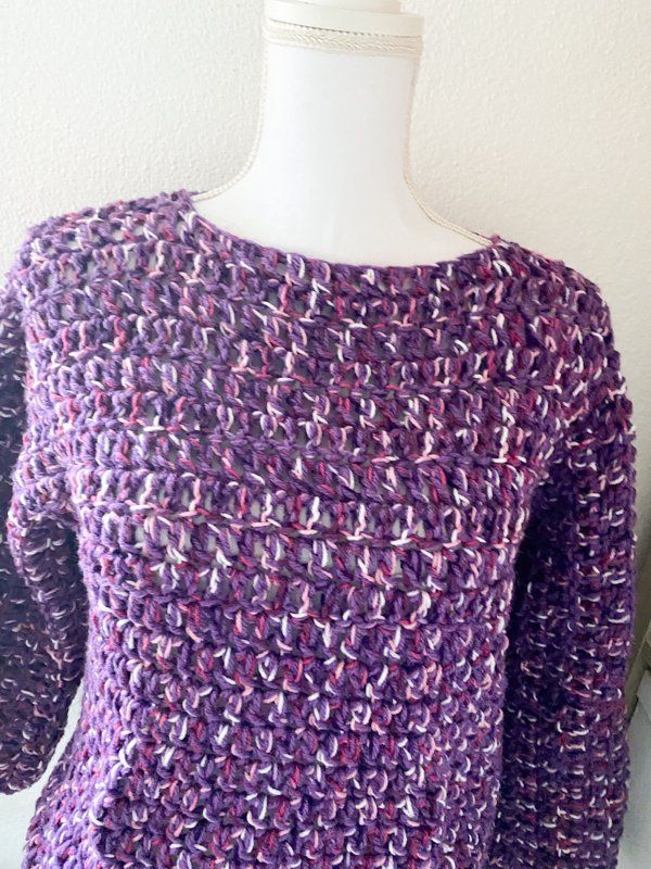 Pulls & Sweat-shirts: Gehäkelte oversize Pullover Pulli violett lila – Neuf (Voir description) à Carabbia par katiamandelli 4