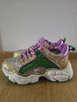 Buffalo Plateau Sneaker bunt mit Glitzer ungetragen