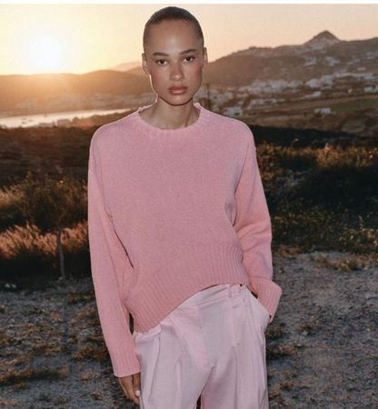 ZARA Damen Pullover Strickpullover rosa Rundhals M NEU