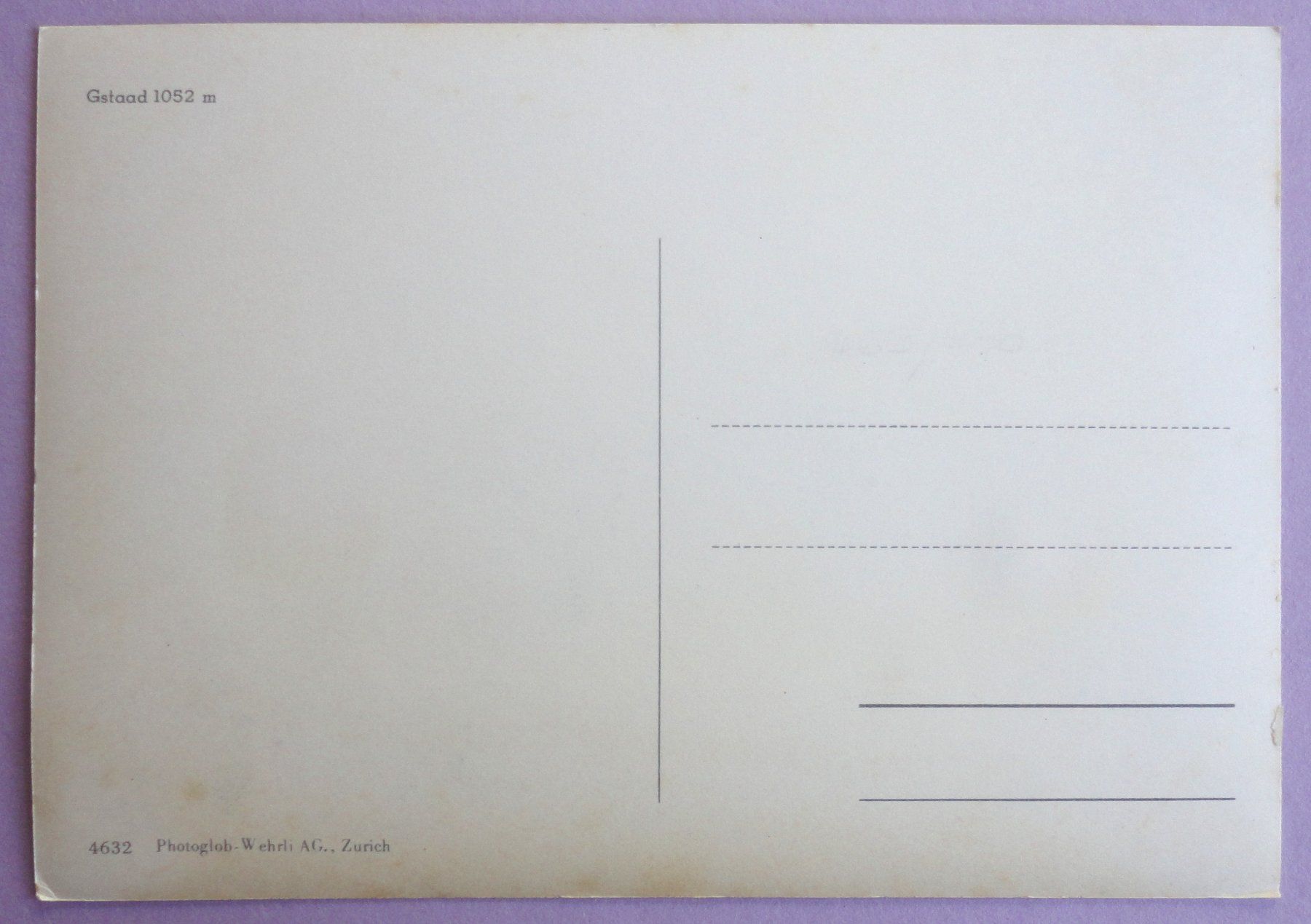 Cartoline postali: Gstaad 1052 m – Usato da Fétigny venduto da Billy2miny 1