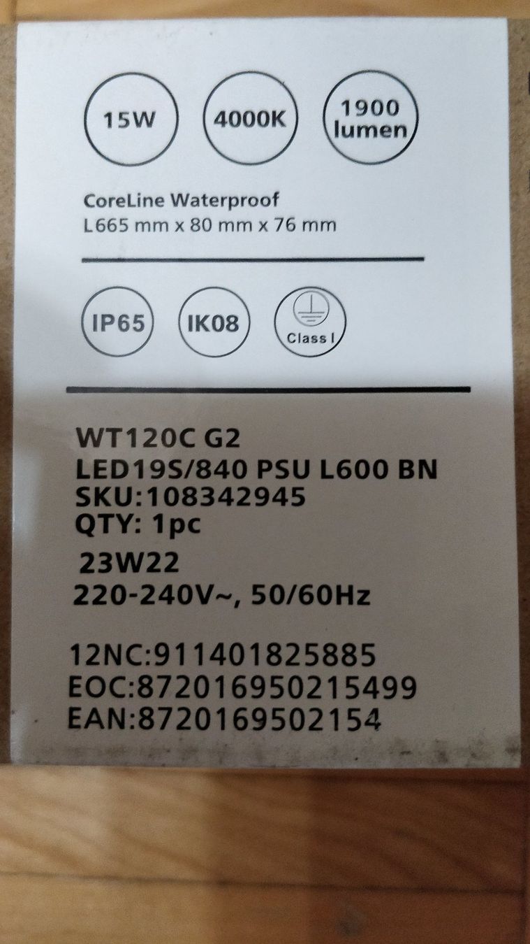 Philips Lampade: Philips LED Feuchtraumleuchte CoreLine WT120C – Nuovo e nell'imballaggio originale da Fislisbach venduto da rms195