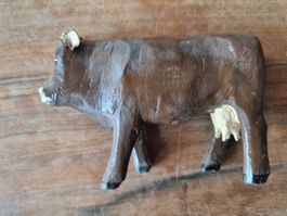 Appenzeller Holz Kuh handbemalt Vintage Sammelfigur ca. 15cm