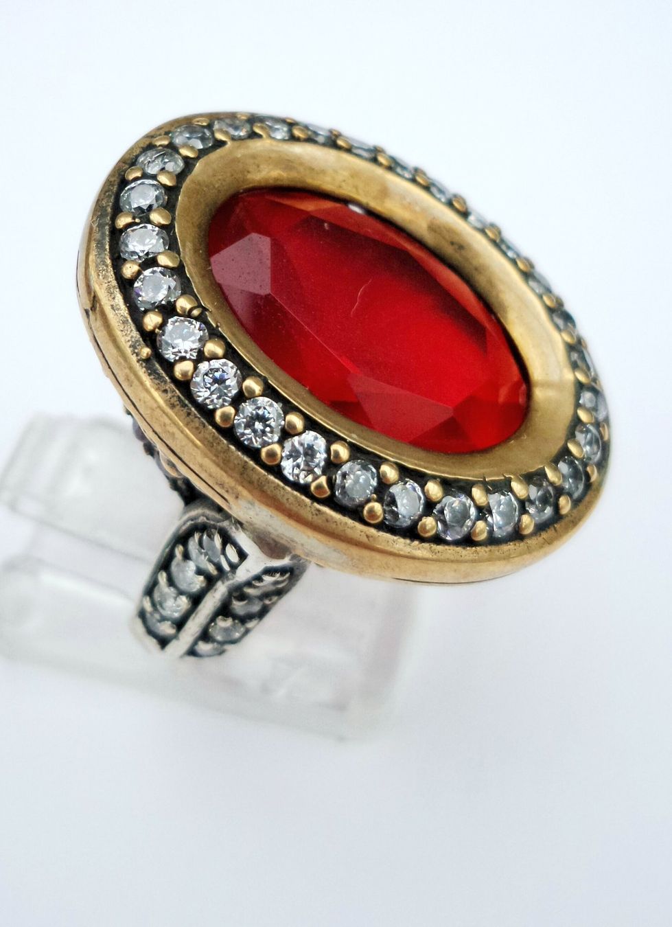 Anelli: Ring mit rotem Edelstein Grösse 55 – Nuovo (secondo la descrizione) da Zürich venduto da Benedikt21 1