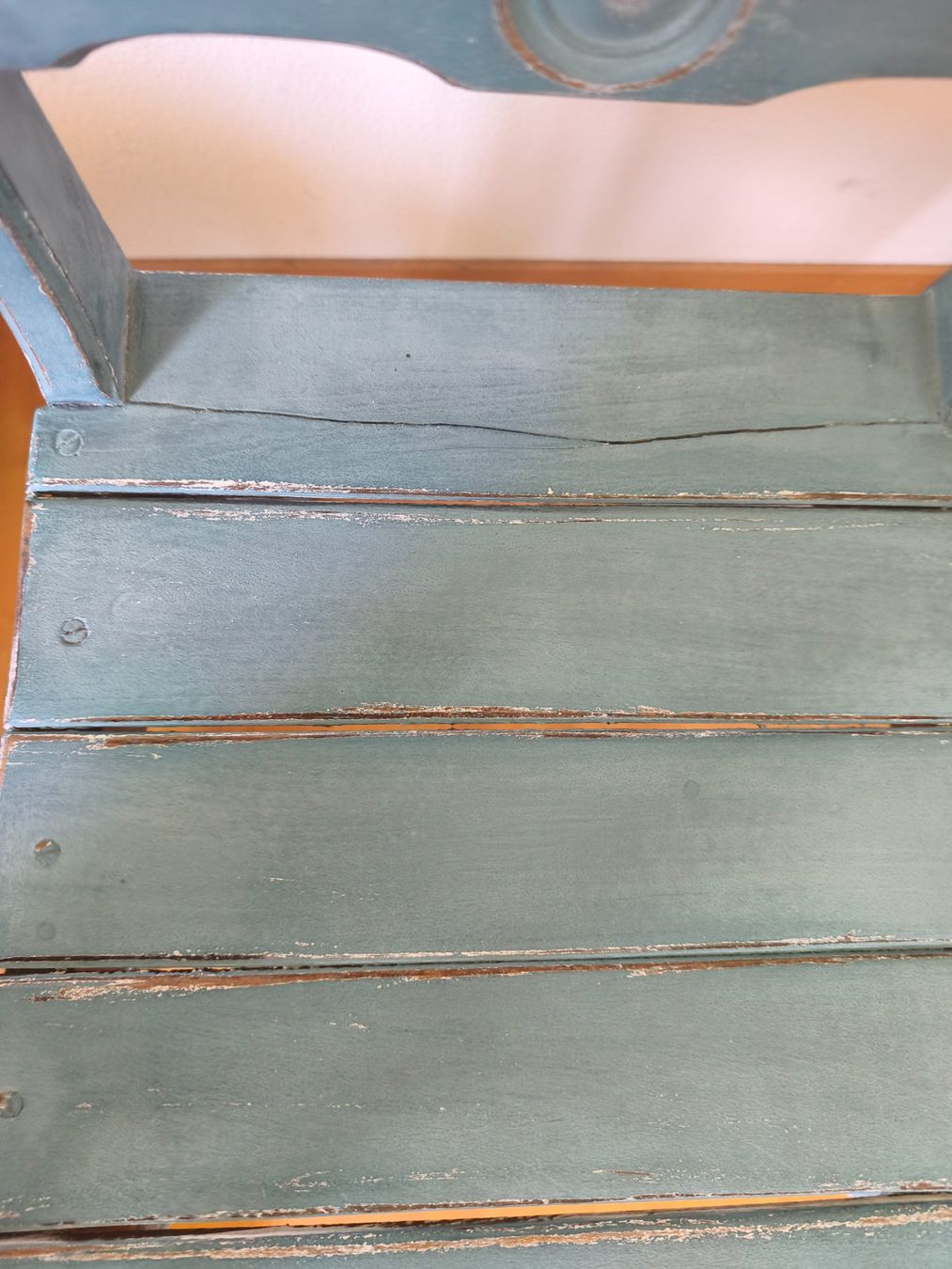 Sedie: Blauer Holz Stuhl upcycling stabil – Usato da Zürich venduto da Jul69 8