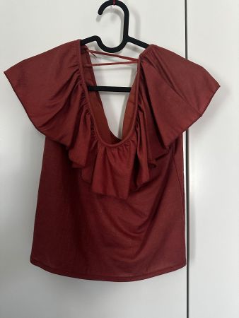 Off-shoulder Bluse Gr. S von Pull&Bear im Leinen-Look