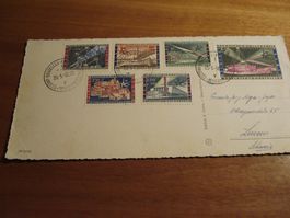 Belgien Expo 1956, Karte mit Satz , gelaufen