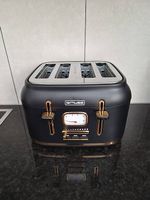 Muse 4er-Toaster im Retro Design Schwarz&Rosegold 