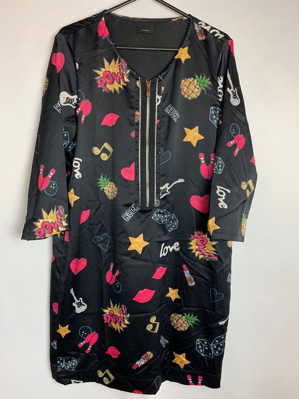 Riani Kleider: RIANI Kleid Rockabilly, Gr. 40, schwarz bunt – Gebraucht aus Gansingen von per_h7lz