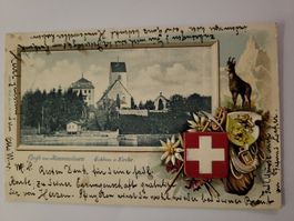 Ansichtskarte Romanshorn Schloss Kirche gelaufen 1902