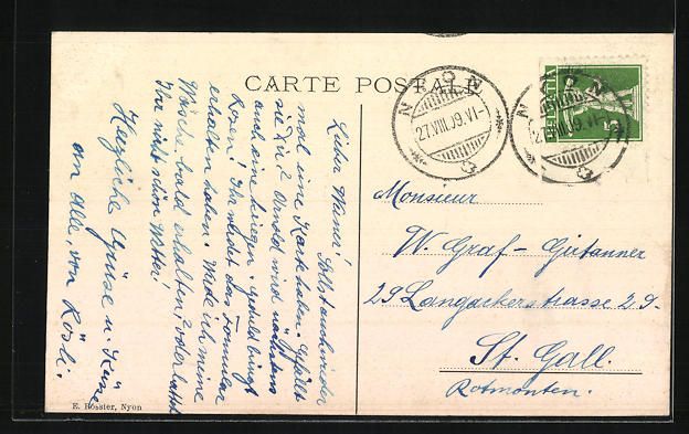 Cartoline postali: AK Promenthoux, Les Bleuets, 1909 – Usato da Berlin venduto da bartko-reher 1