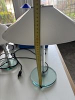 Tischlampe Glas Metall weiss Durchmesser ca. 45cm