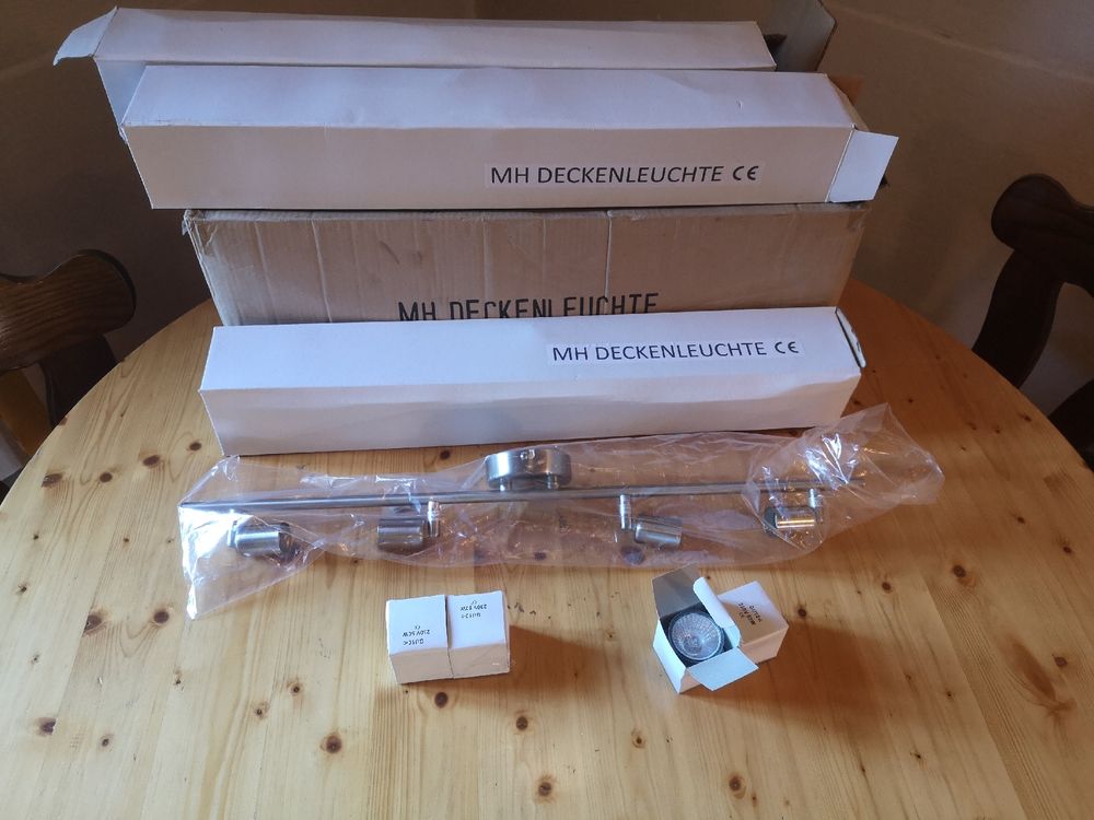 Deckenleuchte, Lampe Deckenstrahler Edelstahl Neu 2