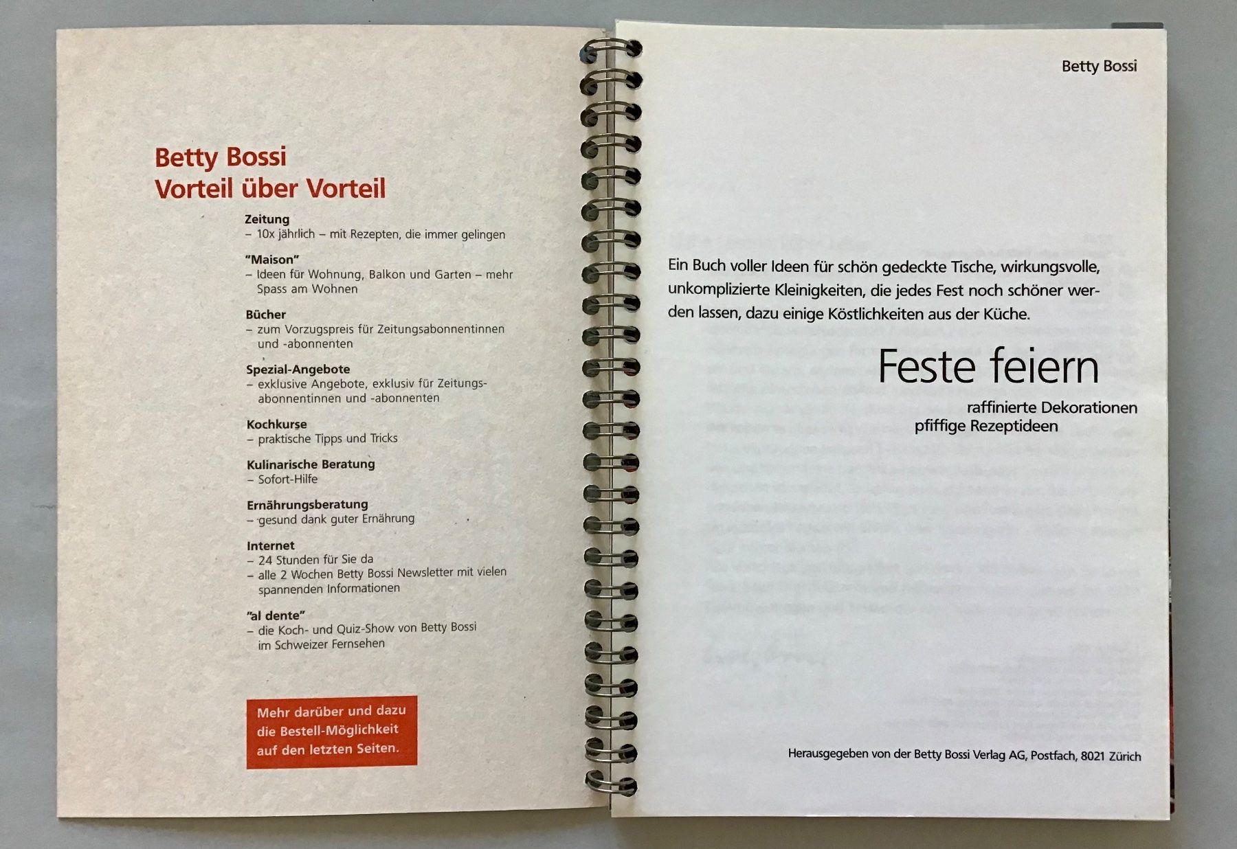 Libri: Betty Bossi: Feste Feiern – Usato da Bubendorf venduto da Alpenheidi 1