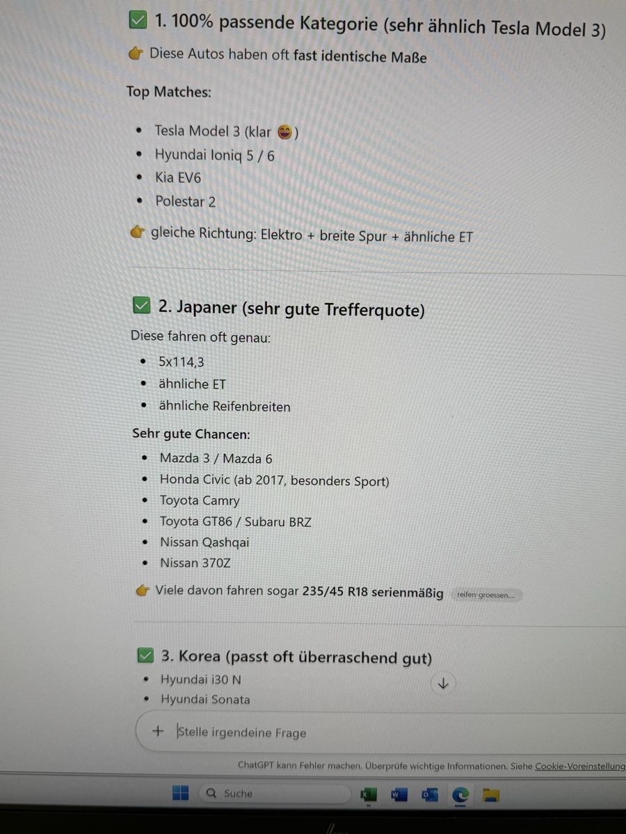 Tesla Pneumatici & Ruote complete: Tesla,Mazda,Hyundai Räder – Usato da Täuffelen venduto da auto-neff 1