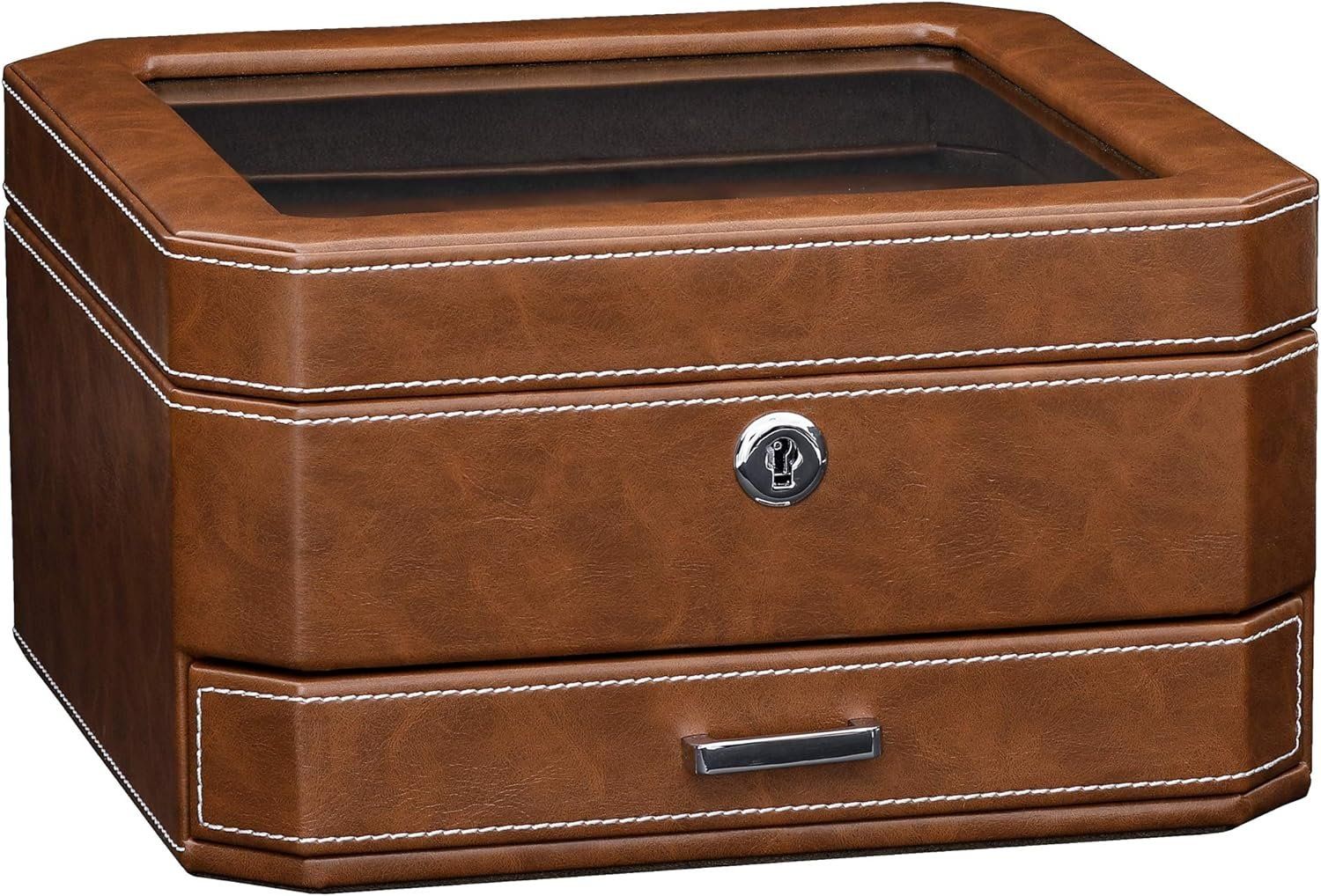 Vetrine: 6 Fächer Uhrenbox aus Leder mit Stauraum – Nuovo e nell'imballaggio originale da Nuglar venduto da SaleRitter 7