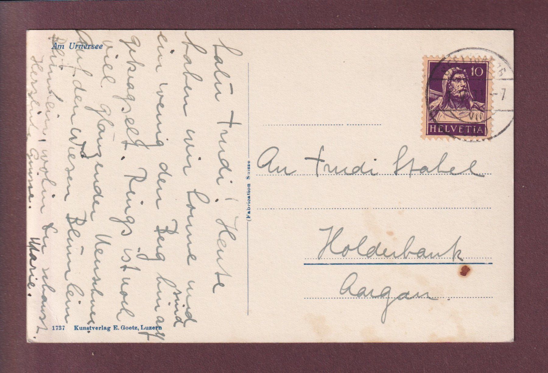Ansichtskarten: Am URNERSEE - 1931 – Gebraucht aus Pully von nicecards 1