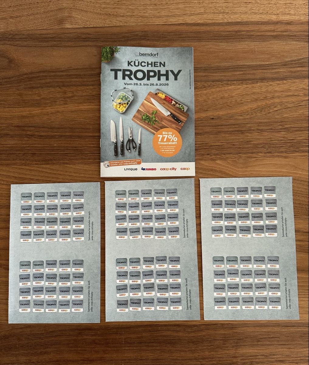 Coop Sammelmarken & -punkte: Coop Küchen Trophy - 6 volle Karten – Gebraucht aus Wiezikon b.Sirnach von talamona94