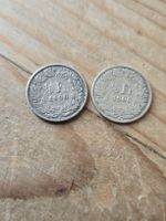 2 Schweizer Münzen 1/2 Franken Jahrgang 1900 