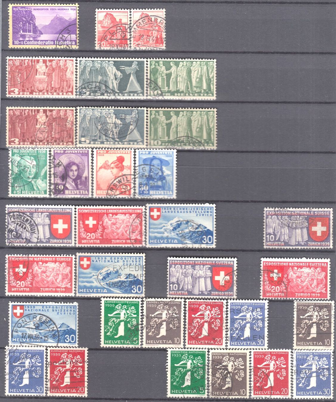 Tutti i francobolli: CH, Teil einer Briefmarken-Sammlung 1938-1948, gestempelt – Usato da Berlin venduto da philakontor