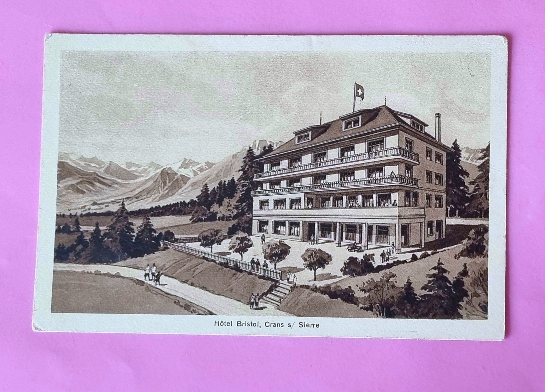 Cartoline postali: Crans sur Sierre - Hotel Bristol – Usato da Rothrist venduto da RROENK