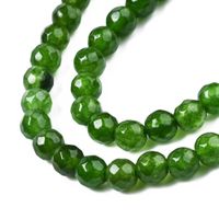 Jade Perlen 4mm facettiert grün gefärbt, 1Strang