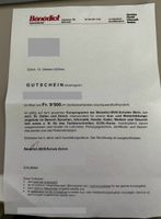 Bénédict Gutschein im Wert von CHF 9'500.- zu verkaufen