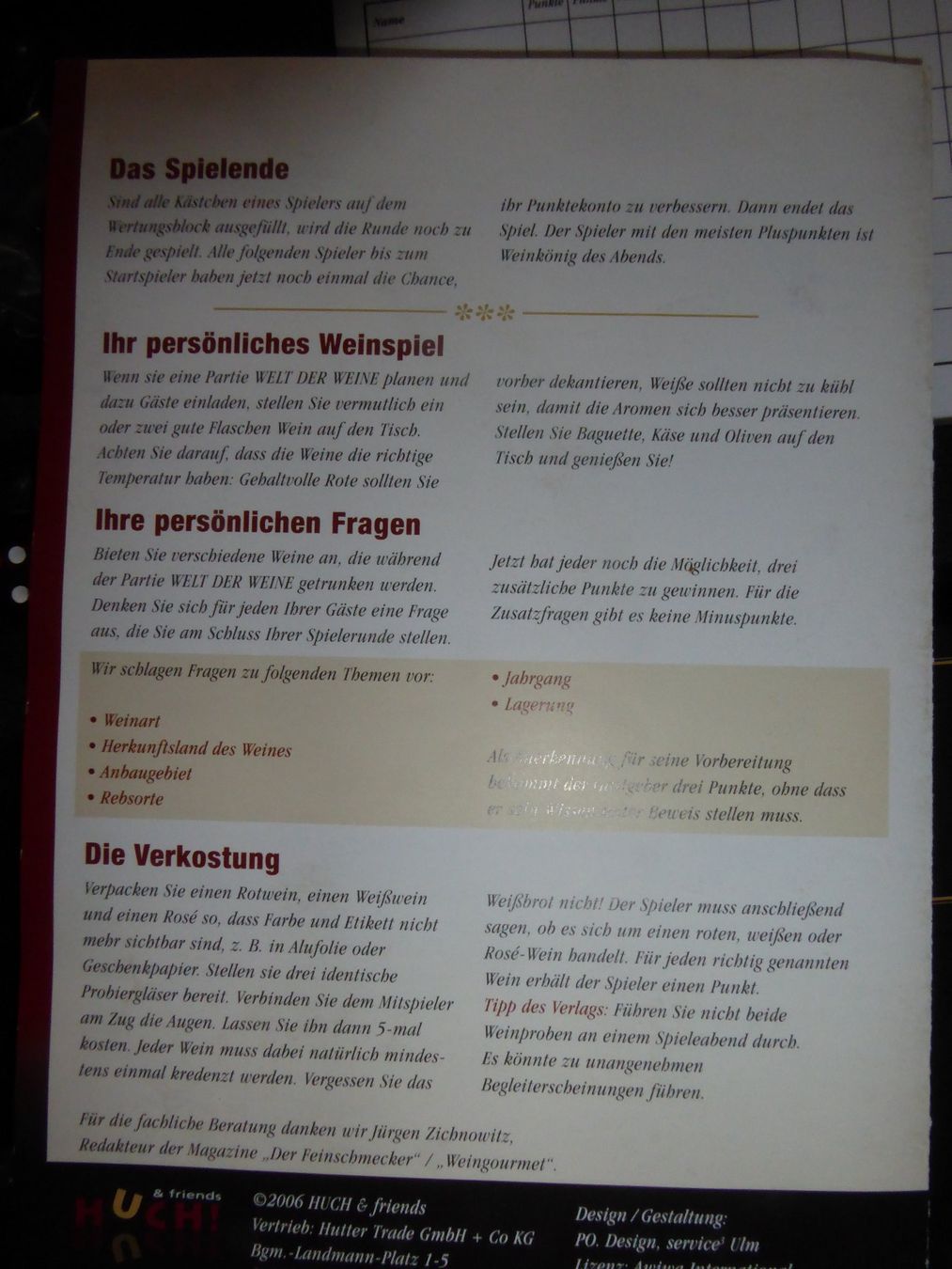 Spiele: Brettspiel Das Grosse Weinspiel – Gebraucht aus Gossau SG von tenerife11 9