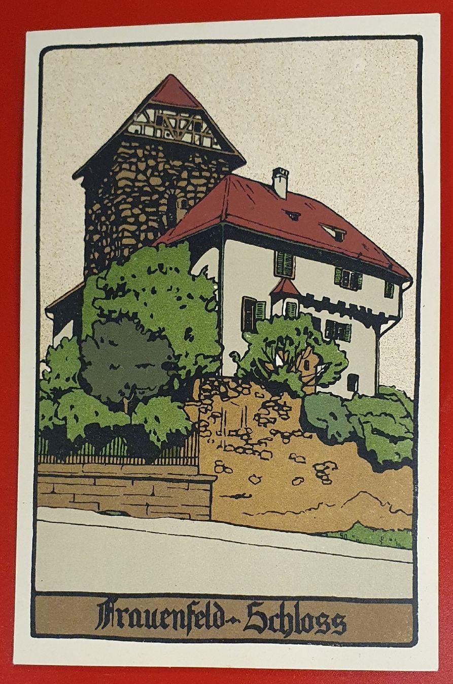 Cartoline postali: Frauenfeld  - 6 Künstler-Stein-Zeichnungen – Usato da Kreuzlingen venduto da Rschweiz1 6