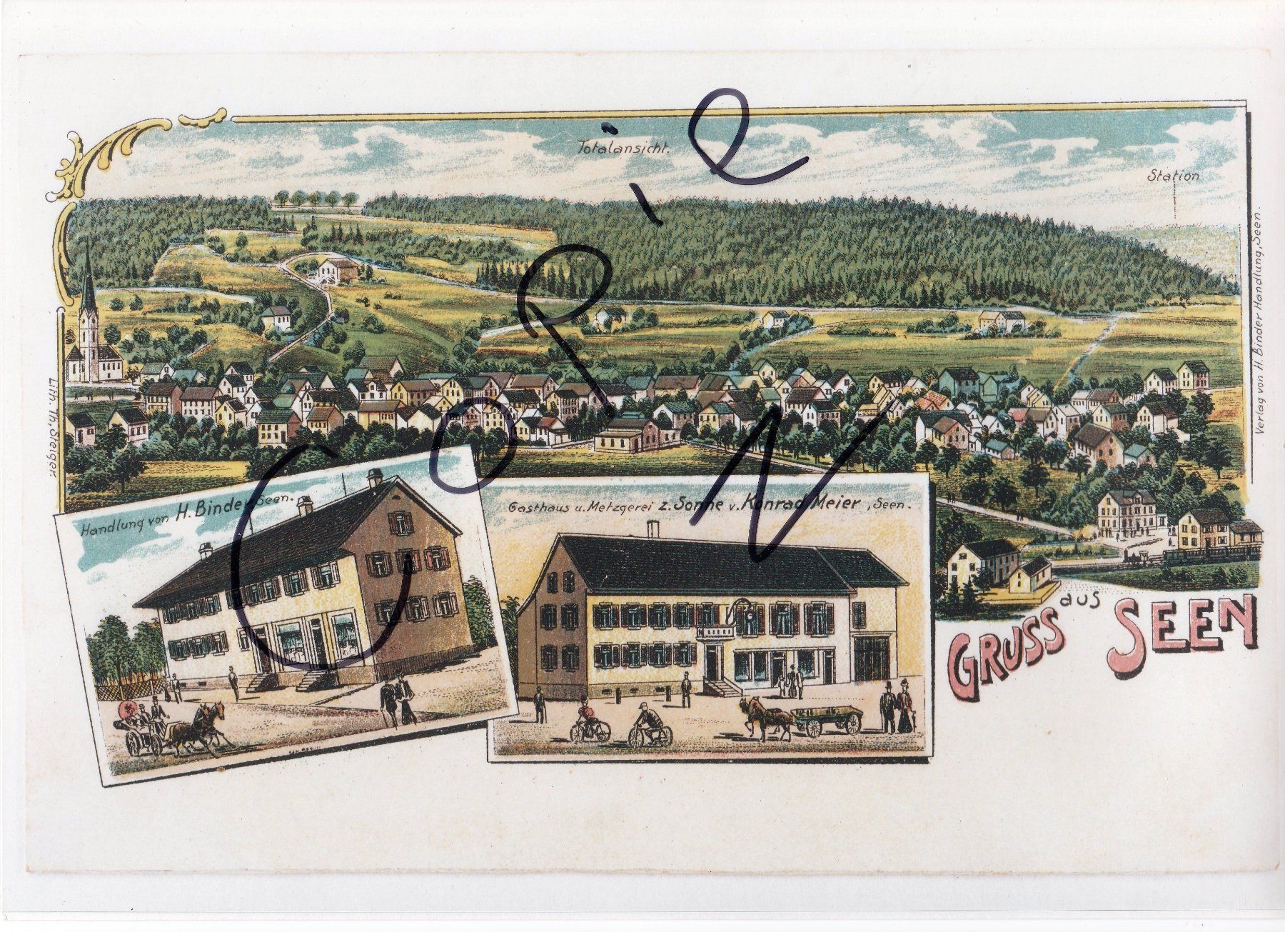 Cartoline postali: Gruss aus Seen - (um 1900) – Usato da Fällanden venduto da Blausegelfliege