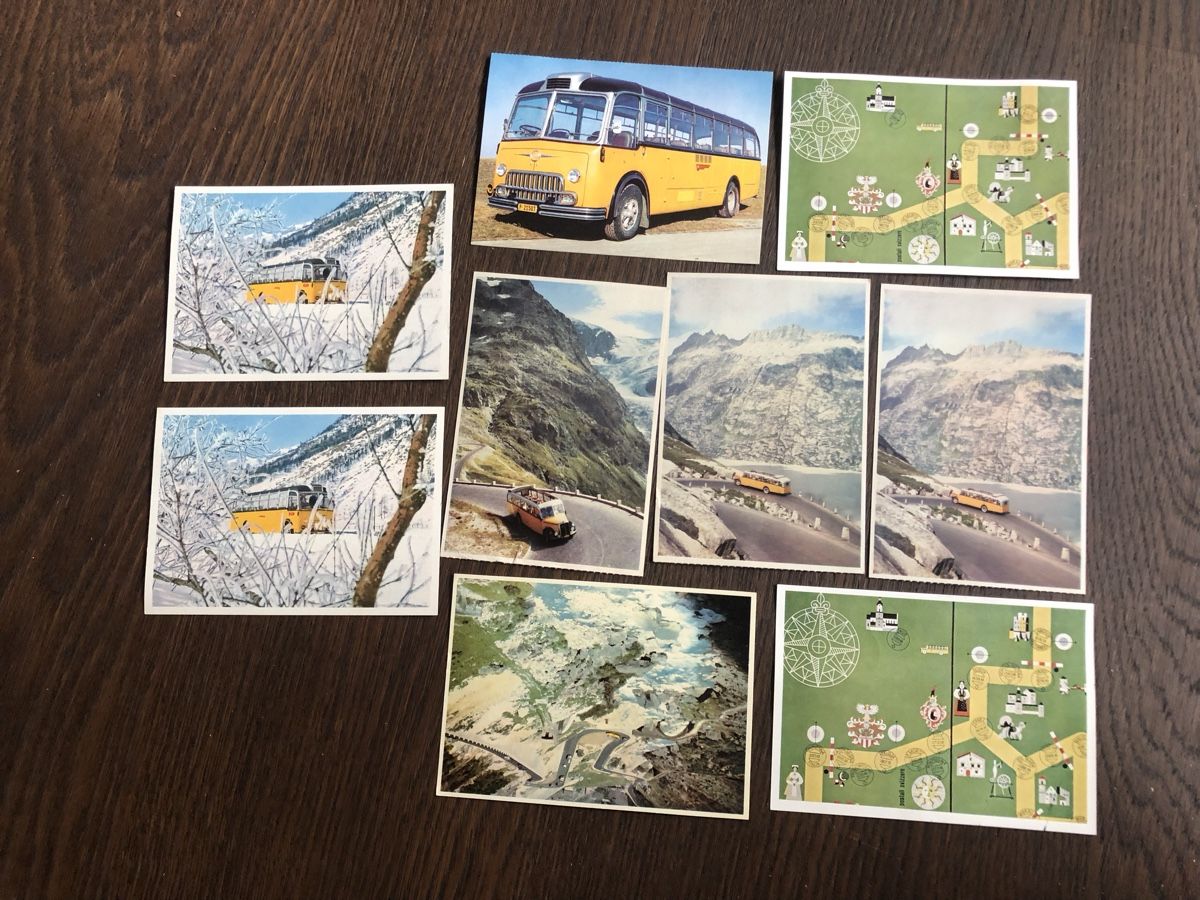 Cartoline postali: 9 offizielle Werbekarten POSTAUTO PTT – Usato da Lufingen venduto da Rac0 1